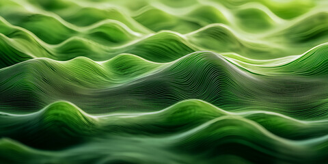 Wall Mural - Abstract green wavy background illustration