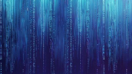 Wall Mural - abstract background of blue matrix digital code.