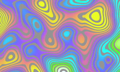 Fototapete - Groovy psychedelic wave background for banner design. Retro 60s 70s psychedelic pattern. Modern wave retro abstract design. Rainbow 60s, 70s