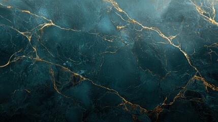 Wall Mural - teal and gold marble texture background.