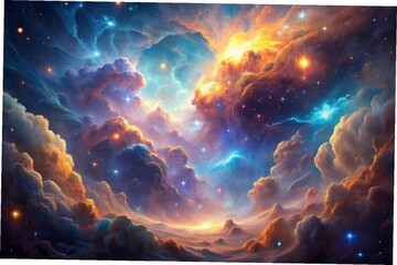 a rainbow starry night sky ombre background