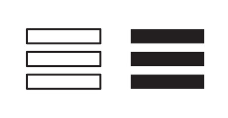 Poster - Hamburger menu flat simple vector symbols illustration.