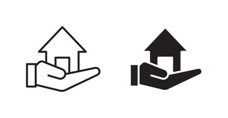 Poster - Real estate flat simple vector symbols illustration.
