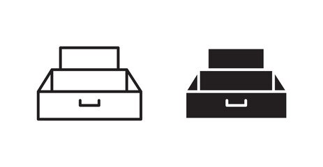 Poster - Archive flat simple vector symbols illustration.