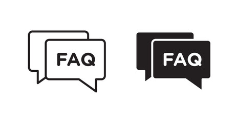 Poster - FAQs flat simple vector symbols illustration.