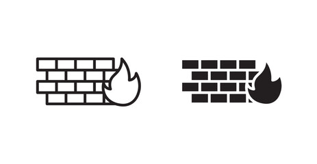Poster - Firewall flat simple vector symbols illustration.