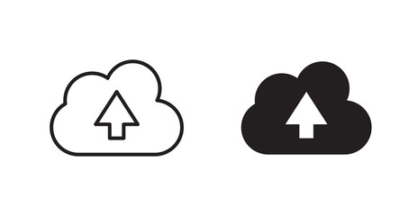 Poster - Cloud upload flat simple vector symbols illustration.
