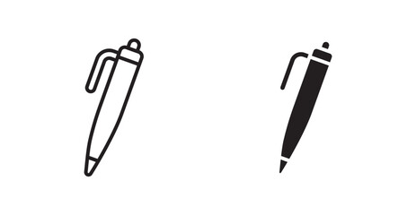 Poster - Pen flat simple vector symbols illustration.