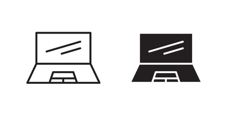 Poster - Laptop flat simple vector symbols illustration.