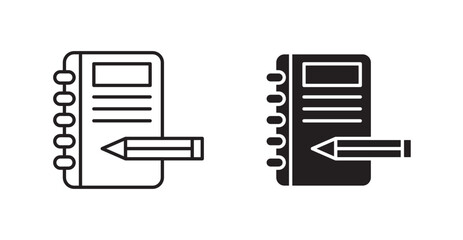Poster - Notebook flat simple vector symbols illustration.