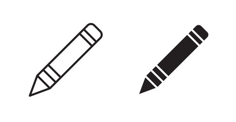 Poster - Pencil flat simple vector symbols illustration.