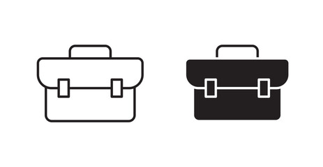Poster - Briefcase flat simple vector symbols illustration.