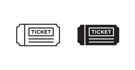 Poster - Ticket flat simple vector symbols illustration.