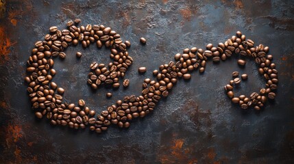 Wall Mural - Artistic Display of Coffee Beans in Spiral Pattern