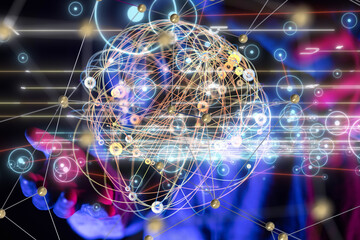 Fototapete - conference Digital Network and data concept 3d