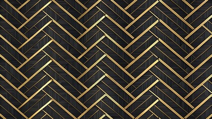 Poster - A black and gold chevron patterned background