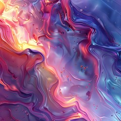 Wall Mural - A colorful abstract painting with a purple and blue swirl