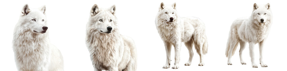 majestic white arctic wolf roaming and prowling through a snowy winter wilderness landscape the powe