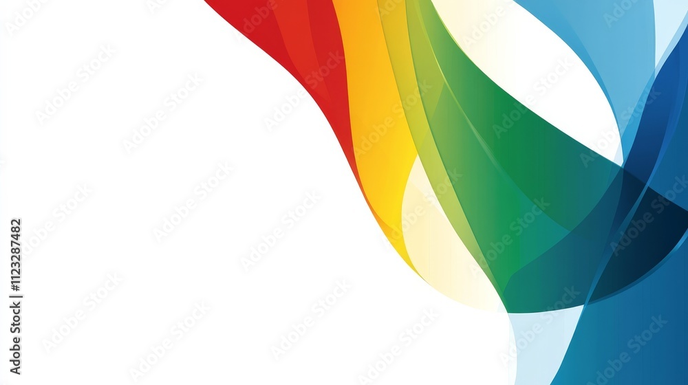 Modern folding ribbon theme book cover template in green, blue, red, yellow color. A4 size book cover template for annual report, magazine, booklet, proposal, portfolio, brochure, poster