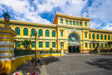 Wall Mural - Saigon Central Post Office in the downtown Ho Chi Minh City, Vietnam.