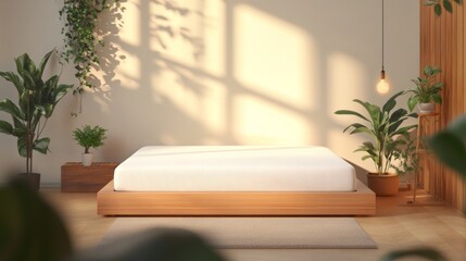 Aufkleber - Modern Bedroom Interior with Natural Light and Minimalist Design