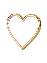Wall Mural - golden heart on white