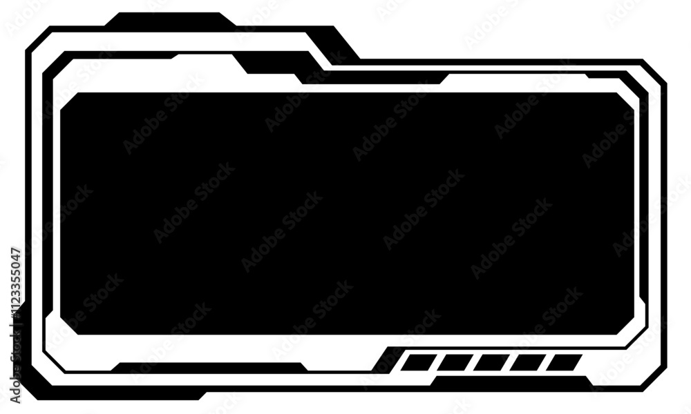 HUD frames black user interface elements design modern technology ...