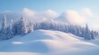 © StylishLine - Snowy Mountain Landscape with Fir Trees and Blue Sky