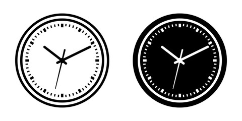 Wall Mural - Clock icon set. Wall clock sign. for mobile concept and web design. vector illustration on white background