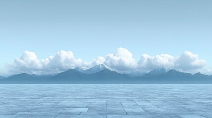Wall Mural - Abstract landscape with dreamy purple cumulus clouds drifting across the sky offering a soft and tranquil aesthetic background for artistic concepts