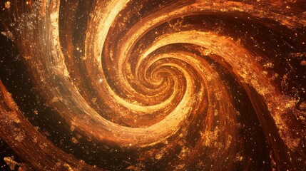 Wall Mural - swirling galaxy of golden stars in a deep space background