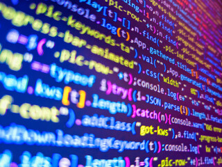 software developer programming code. finance and economic graphs. ad with work for developer. progra