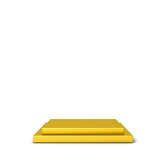 Aufkleber - Blank premium and luxury gold square product display mockup podium pedestals or golden platforms isolated on white background with shadow minimal conceptual 3D rendering