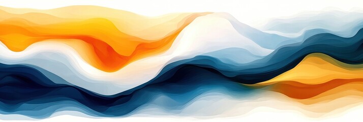 Wall Mural - Abstract fluid art with vibrant colors and smooth curves on a white background.