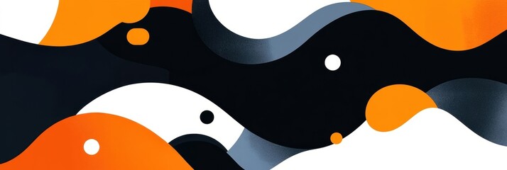 Wall Mural - abstract wave background with orange, black, and white colors, suitable for design projects.