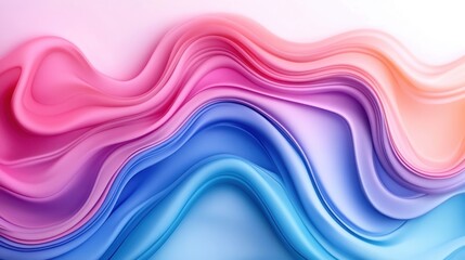 Wall Mural - Colorful abstract waves in pink and blue on a smooth surface.