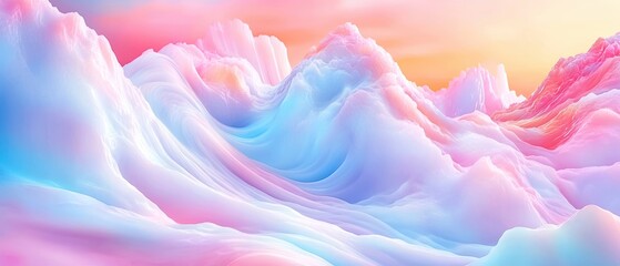 Wall Mural - Stunning pastel mountains bathed in soft light, creating a dreamy and tranquil atmosphere.