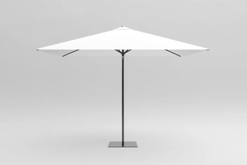 Blank White Parasol Mockup: Promotional Aluminum Umbrella Template for Advertising and Branding Use