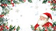 © Chantip - Snowflakes and holly leaves Santa Claus, Christmas theme, watercolor style, isolated on white background