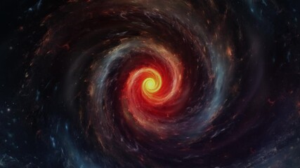 Wall Mural - Spiral galaxy in space. Rotating Nebula space animation, 4k