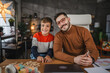 © Miljan Živković - Portrait of young boy and male speech therapist during class at home