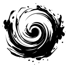 Wall Mural - hand-drawn abstract spiral with bold strokes – black vector