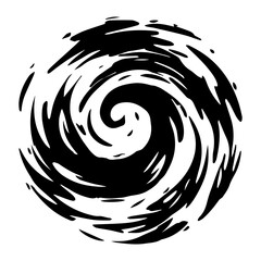 Wall Mural - hand-drawn abstract spiral with bold strokes – black vector