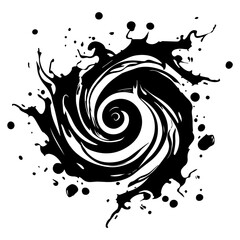 Wall Mural - hand-drawn abstract spiral with bold strokes – black vector