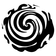 Wall Mural - hand-drawn abstract spiral with bold strokes – black vector