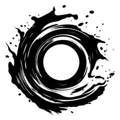 Wall Mural - hand-drawn abstract spiral with bold strokes – black vector