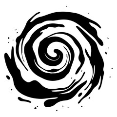 Wall Mural - hand-drawn abstract spiral with bold strokes – black vector