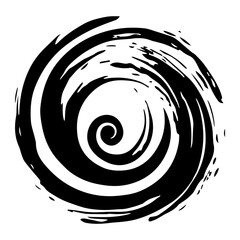 Wall Mural - line art illustration of a swirling vortex pattern – black vector