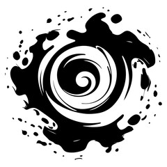 Wall Mural - line art illustration of a swirling vortex pattern – black vector