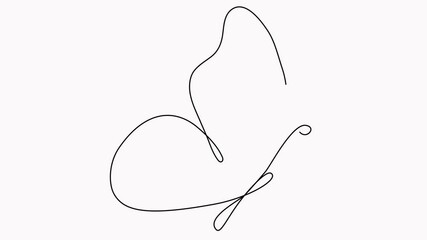 Wall Mural - butterfly continuous line drawing animation.